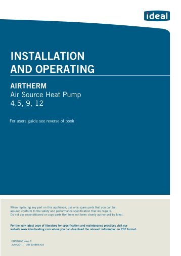 Air Source Heat Pump Manual - Ideal Heating