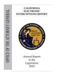 California Electronic Interceptions Report ... - Attorney General