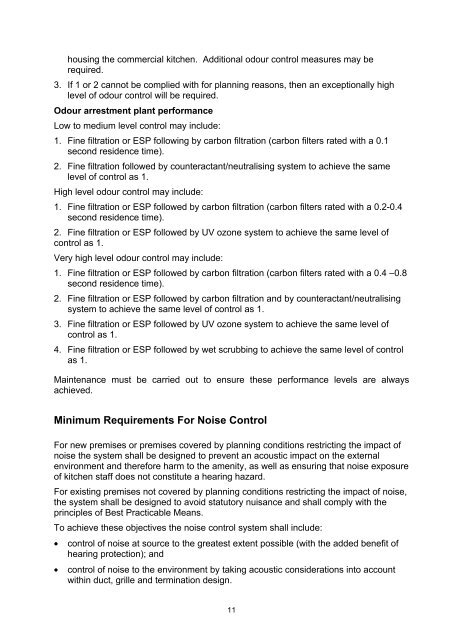 Guidance on the Control of Odour and Noise from ... - Defra