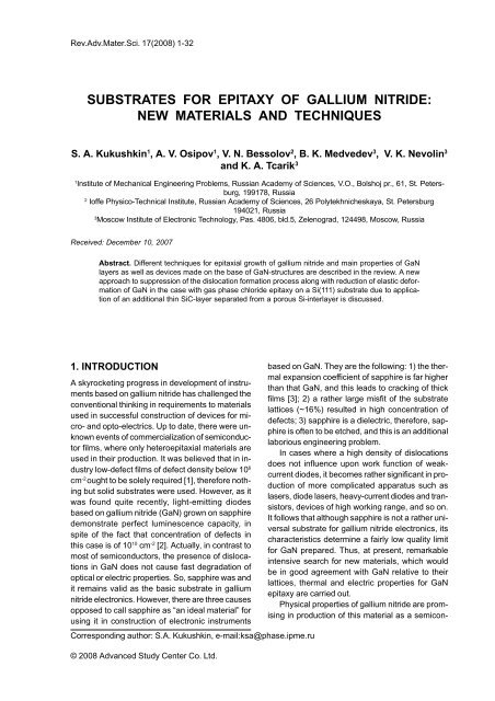 substrates for epitaxy of gallium nitride: new materials and techniques