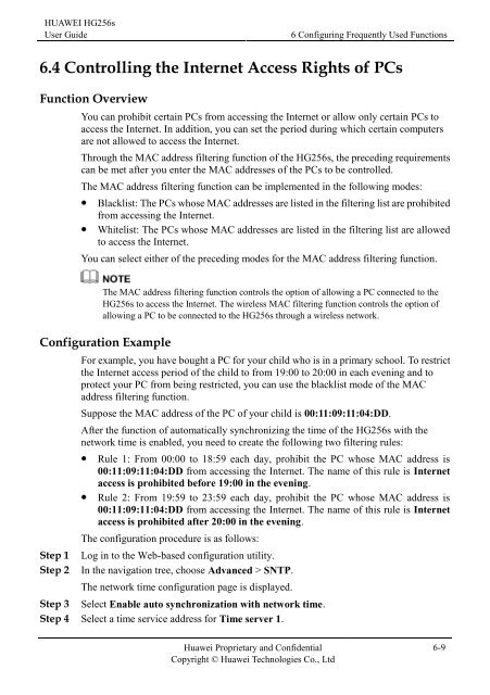 Installation Guide for Huawei Hg256s - StarHub