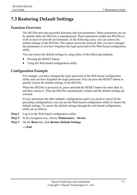 Installation Guide for Huawei Hg256s - StarHub