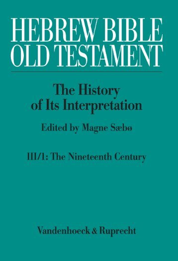 Hebrew Bible / Old Testament - Vandenhoeck & Ruprecht