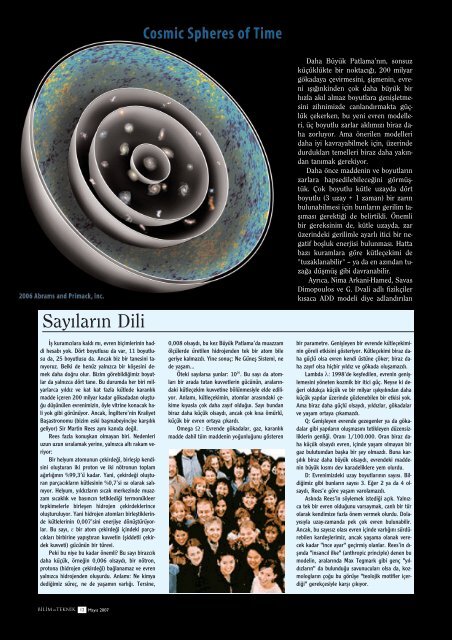 evren kuramları evren kuramları - TÜBİTAK Bilim ve Teknik Dergisi