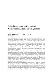 Üsküdar Ayazma ve Beylerbeyi Camilerinde Kullan›lan Çin Çinileri