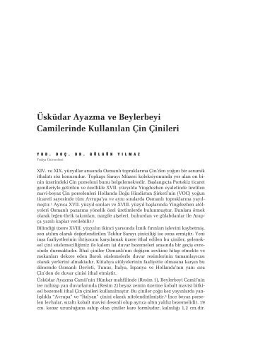 Üsküdar Ayazma ve Beylerbeyi Camilerinde Kullan›lan Çin Çinileri