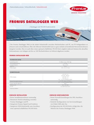 Fronius Datalogger Web - Fronius International GmbH