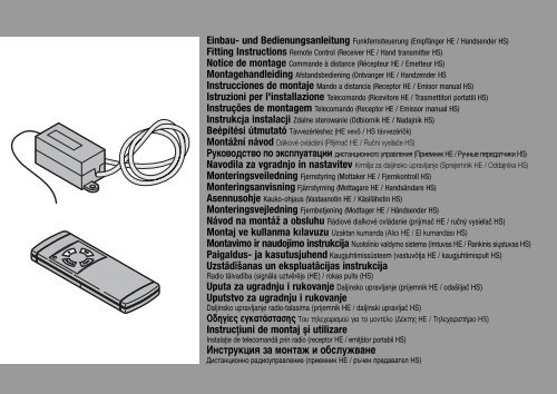 Návod na montáÏ a obsluhu UzstÇd¥‰anas un ... - Hörmann