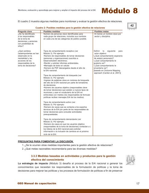 Manual de Capacitación para Evaluaciones Ambientales Integrales y