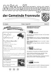 Mitteilungsblatt Fronreute Nummer 31