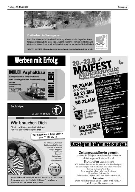 Mitteilungsblatt vom 20.05.2011 - Fronreute