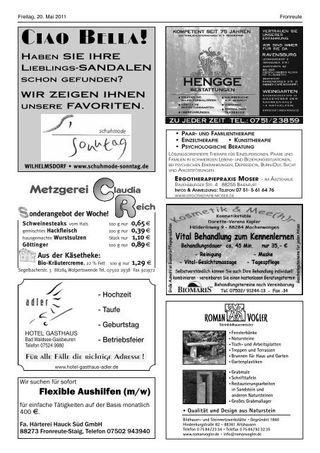 Mitteilungsblatt vom 20.05.2011 - Fronreute