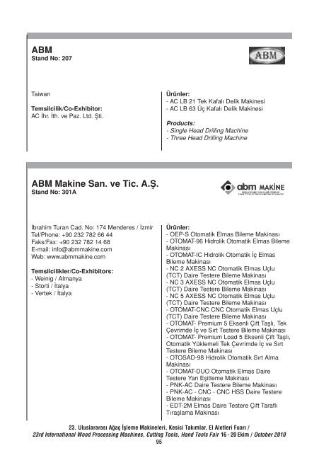 ağaç işleme makinesi fuarı 2010 - asturo