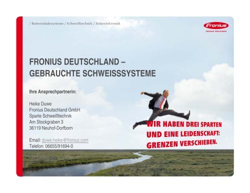 gebrauchte schweisssysteme - Fronius International GmbH