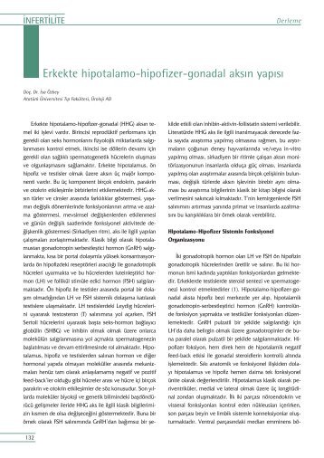 Erkekte hipotalamo-hipofizer-gonadal aks›n yap›s›