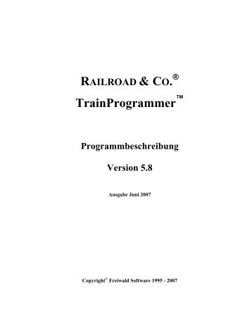 TrainProgrammer - Freiwald Software