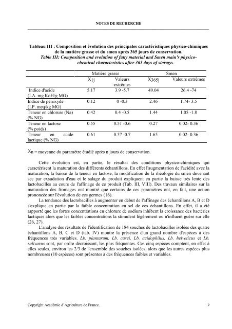 LES BACTÉRIES LACTIQUES DANS L - Académie d'Agriculture de ...