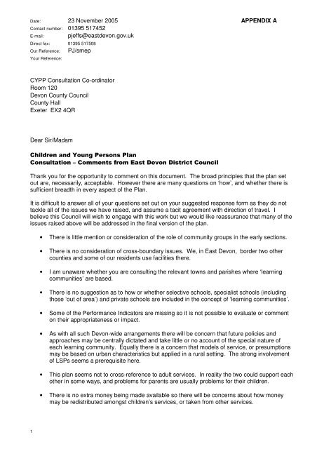 Appendix A - East Devon District Council