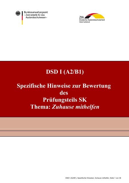 Dsd I A2 B1 Spezifische Hinweise Zur Bewertung Des