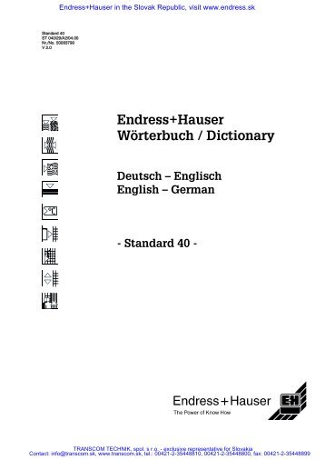 English-German Technical dictionary Endress+Hauser - Transcom ...