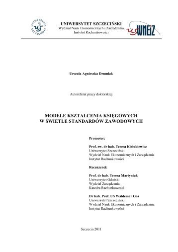 Drumlak Urszula autoreferat pracy doktorskiej - Wydział Nauk ...