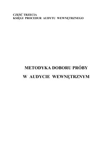 metodyka doboru próby w audycie wewnętrznym - Zespół Audytu ...