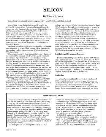 SILICON - Mineral Resources Program - USGS