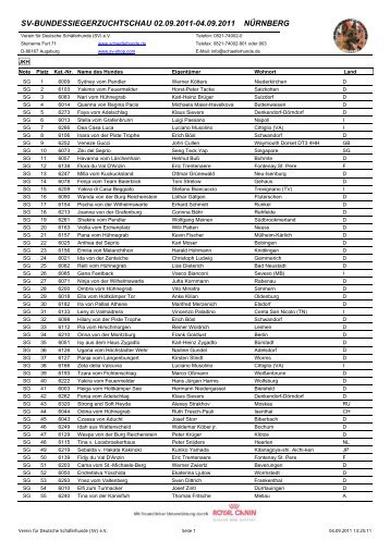 sv-bundessiegerzuchtschau 02.09.2011-04.09.2011 nürnberg