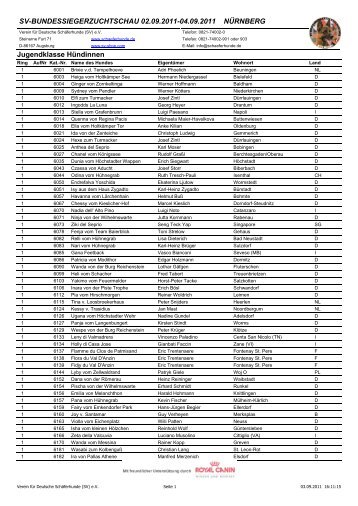 SV-BUNDESSIEGERZUCHTSCHAU 02.09.2011-04.09.2011 ...