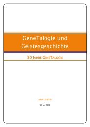 GeneTalogie und Geistesgeschichte - GeneTalogie Arndt Richter