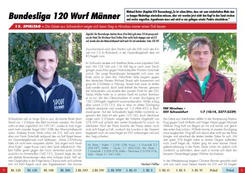 Bundesliga 120 Wurf Männer - DKBC