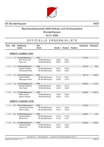 SK Wunderthausen WSV Bezirksmeisterschaft 2009 Rothaar und ...