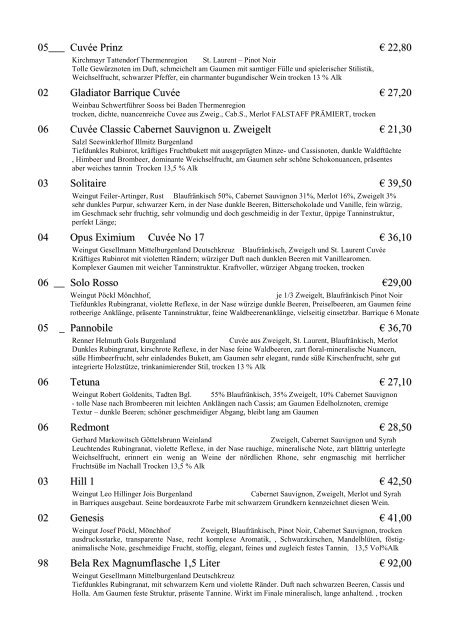Lyss rouge Cuvée € 31,90 - Wienerwaldhof