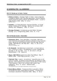 00 GENERALITES / ALLGEMEINES - Médiathèque Valais