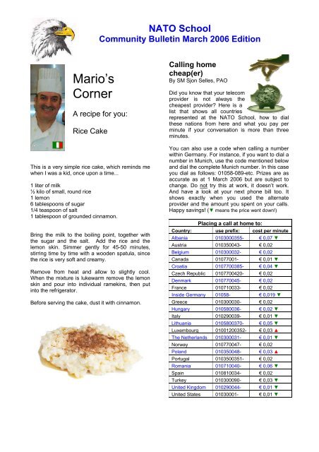 Issue Nr. 1 March 2006 - NATO School