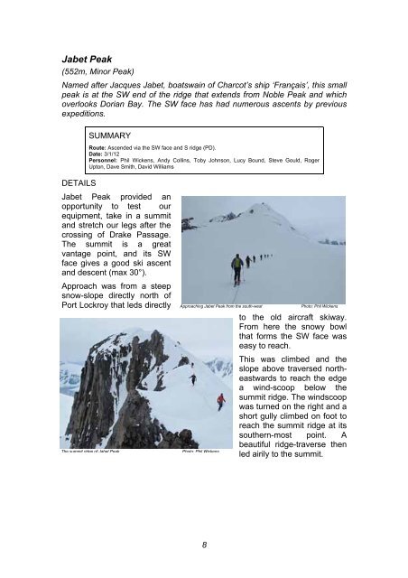 2012 Eagle SKi Club Antarctic Expedition Report VERSION - UIAA