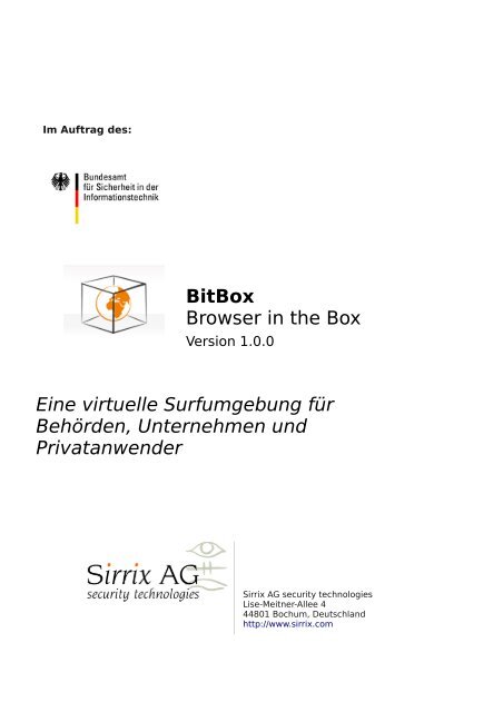 Dokumentation Browser in the Box (BitBox) (pdf, 4 - Bundesamt für ...
