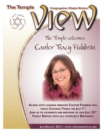 Cantor Tracy Fishbein - The Temple Congregation Ohabai Sholom