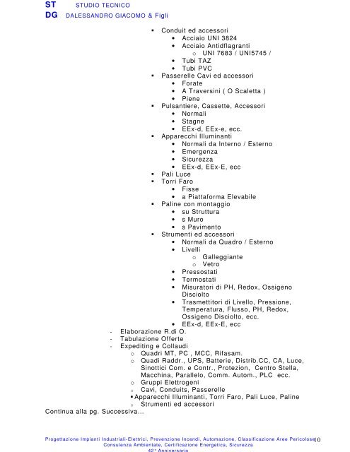 PROFILO dd ee ll ll oo S.T.D.G. COMPANY PROFILE - desa