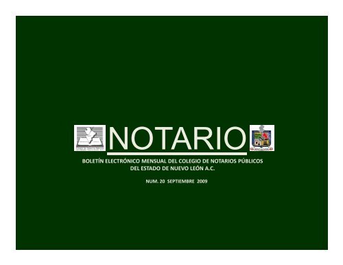 septiembre 2009 - Colegio de Notarios Públicos del Estado de ...