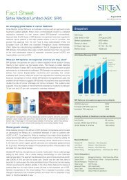 Fact Sheet - SIRTeX