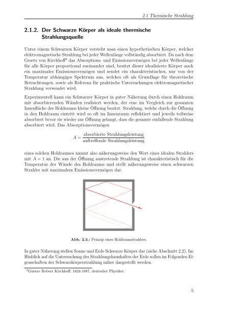 Absorption thermischer Strahlung durch atmosphärische Gase