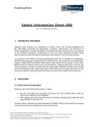 Safety Information Sheet (SIS) - ThyssenKrupp Nirosta