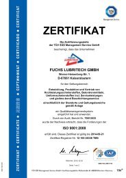 Zertifikat deutsch - FUCHS LUBRITECH GmbH