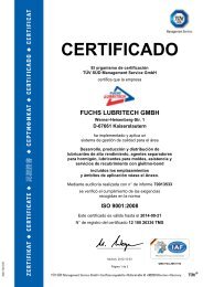 CERTIFICADO - FUCHS LUBRITECH GmbH