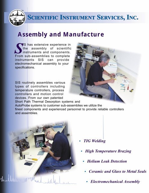 Assembly and Manufacturing Capabilities at SIS - Flyer - Scientific ...