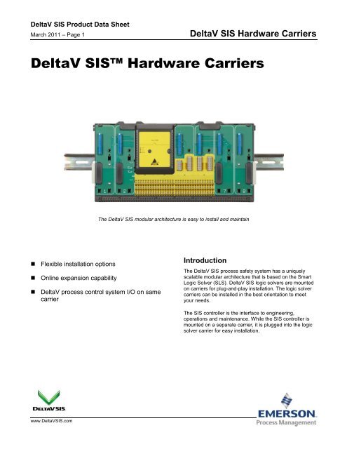 DeltaV SIS Hardware Carriers - Emerson Process Management