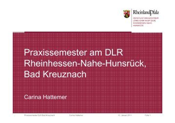 Präsentation Praxissemester Carina Hattemer - FH Bingen