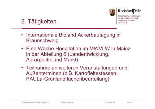 Präsentation Praxissemester Carina Hattemer - FH Bingen