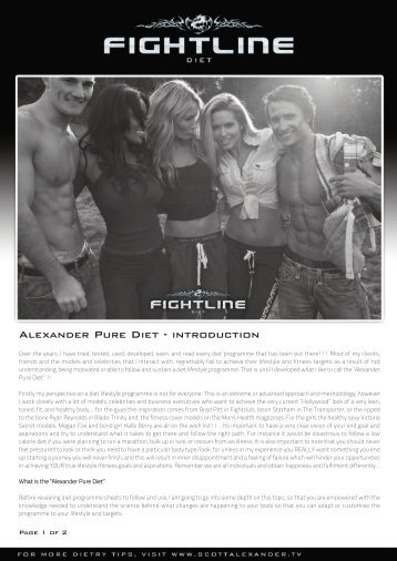 ALExANDER PURE DIET - INTRODUCTION - Fightline Diet